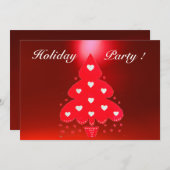 RED CHRISTMAS TREE HOLIDAY PARTY KAART (Voorkant / Achterkant)