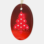 RED CHRISTMAS TREE HOLIDAY PARTY red Keramisch Ornament (Links)