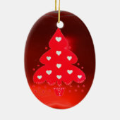 RED CHRISTMAS TREE HOLIDAY PARTY red Keramisch Ornament (Achterkant)