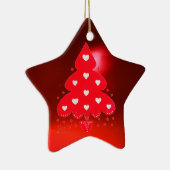 RED CHRISTMAS TREE HOLIDAY PARTY red Keramisch Ornament (Rechts)