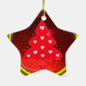 RED CHRISTMAS TREE HOLIDAY PARTY red Keramisch Ornament (Achterkant)
