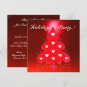 RED CHRISTMAS TREE HOLIDAY PARTY white Kaart (Voorkant / Achterkant)