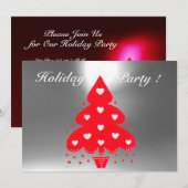 RED CHRISTMAS TREE HOLIDAY PARTY white Kaart (Voorkant / Achterkant)