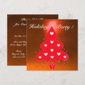 RED CHRISTMAS TREE HOLIDAY PARTY white sinaasappel Kaart (Voorkant / Achterkant)