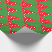 RED CHRISTMAS TREE MET HEARTS, Green Cadeaupapier (Hoek)
