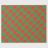 RED CHRISTMAS TREE MET HEARTS, Green Cadeaupapier (Vlak)
