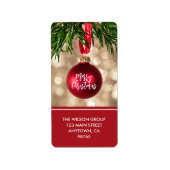 Red Christmas Tree Ornament retouradres Etiket (Voorkant)