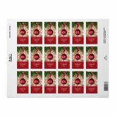 Red Christmas Tree Ornament retouradres Etiket (Full Sheet)