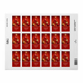 Red Christmas Tree Ornamenten Retouradres Etiket (Full Sheet)