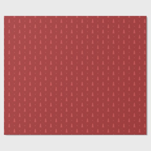 Red Christmas Tree Pattern Cadeaupapier (Vlak)