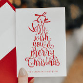Red Christmas Tree Typography Script Feestdagenkaart