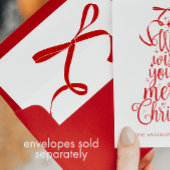Red Christmas Tree Typography Script Feestdagenkaart
