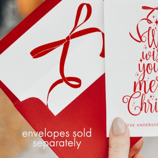 Red Christmas Tree Typography Script Feestdagenkaart