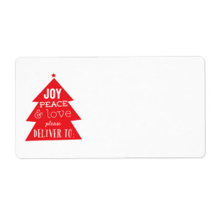 Red Christmas Tree Vakantiepakket Mailing Etiket