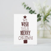 Red Christmas Tree Wish Feestdagenkaart (Staand voorkant)