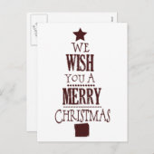 Red Christmas Tree Wish Feestdagenkaart (Voorkant / Achterkant)