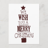 Red Christmas Tree Wish Feestdagenkaart (Voorkant)