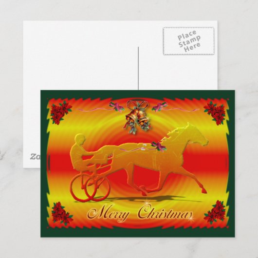 Red Christmas Trotter Feestdagenkaart (Voorkant / Achterkant)