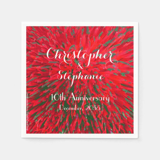 Red Christmas Wedding Anniversary Party Paper Servetten (Voorkant)