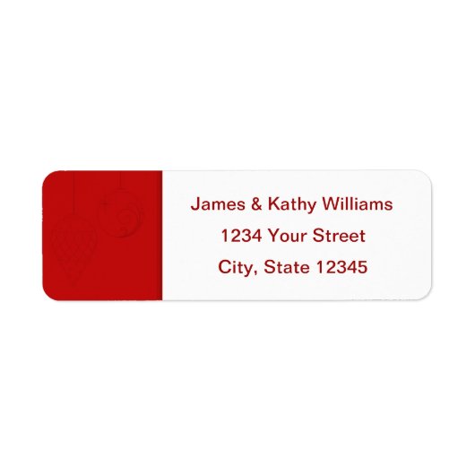 Red Christmas Wenskaart retouradreslabels Etiket (Voorkant)