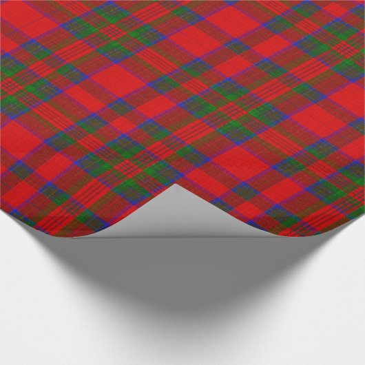 Red Christmas Wool Texture Plaid Cadeaupapier (Hoek)