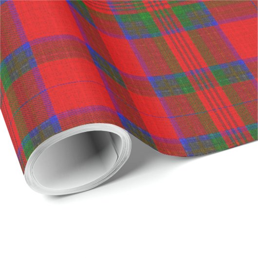 Red Christmas Wool Texture Plaid Cadeaupapier (Rol Hoek)