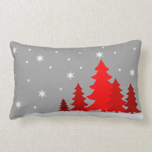 Red Christmastree lumbar pillow Kussen