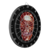 Red Chrome Skull Dart Board Dartbord (Voorkant Links)