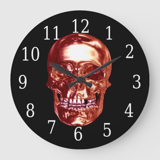 Red Chrome Skull  Grote Klok (Voorkant)