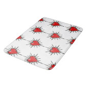 Red Chrome Spiked Heart Sigil Bath Mat (Gekanteld)