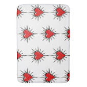 Red Chrome Spiked Heart Sigil Bath Mat (Voorkant Verticaal)