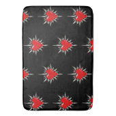Red Chrome Spiked Heart Sigil Bath Mat (Voorkant Verticaal)