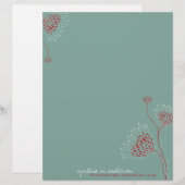 Red Chrysanthemum Flowers Elegant Chic Floral Custom Briefhoofd (Voorkant / Achterkant)