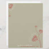 Red Chrysanthemum Flowers Elegant Chic Floral Custom Briefhoofd (Voorkant / Achterkant)