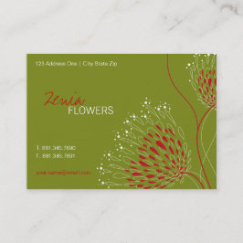 Red Chrysanthemum Flowers Elegant Chic Floral Visitekaartje