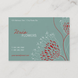Red Chrysanthemum Flowers Elegant Chic Floral Visitekaartje