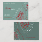 Red Chrysanthemum Flowers Elegant Chic Floral Visitekaartje (Voorkant / Achterkant)