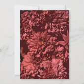 Red Chrysanthemum Flowers Wedding Rehearsal Dinner Kaart (Achterkant)