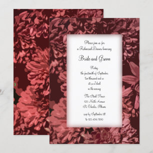 Red Chrysanthemum Flowers Wedding Rehearsal Dinner Kaart