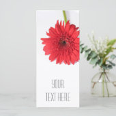 Red Chrysanthemum Jouw tekst Flat Kaart (Staand voorkant)