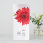 Red Chrysanthemum Jouw tekst Flat Kaart (Staand voorkant)