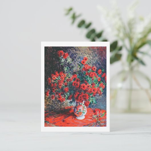 Red Chrysanthemum, Monet Briefkaart (Staand voorkant)