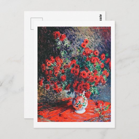 Red Chrysanthemum, Monet Briefkaart (Voorkant / Achterkant)