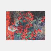 Red Chrysanthemum, Monet Fleece Deken (Voorkant (Horizontaal))
