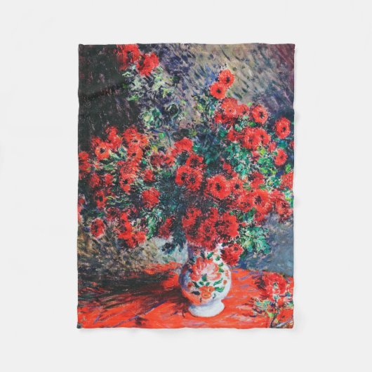 Red Chrysanthemum, Monet Fleece Deken (Voorkant)