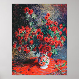 Red Chrysanthemum, Monet Poster