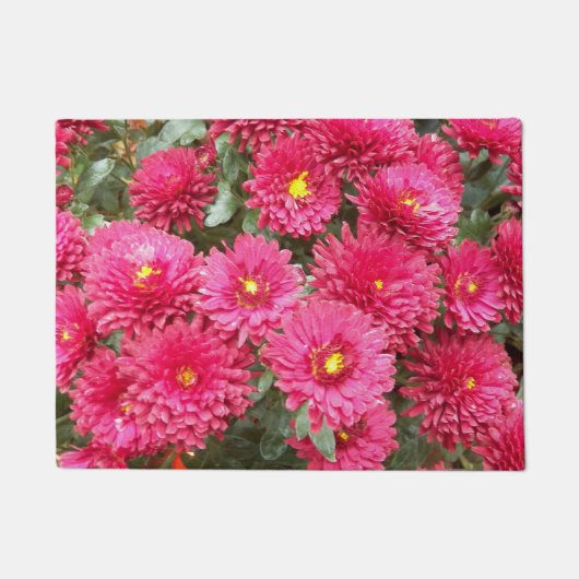 Red Chrysanthemums Floral Deurmat (Voorkant)
