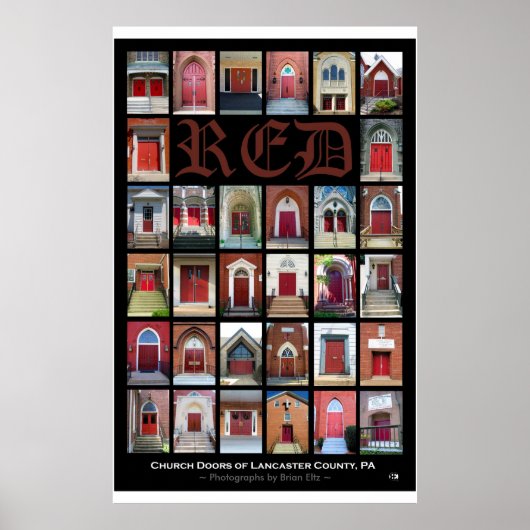 "RED Church Doors of Lancaster County, PA"-Poster Poster (Voorkant)