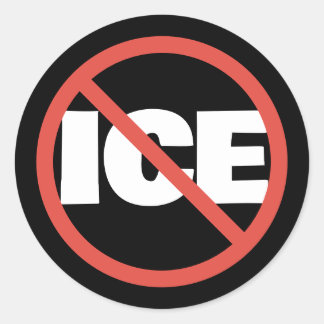 Red Circle Anti-Trump ICE Political Opinion Ronde Sticker