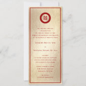 Red Circle Double Happiness Gold Chinese bruiloft Kaart (Voorkant)